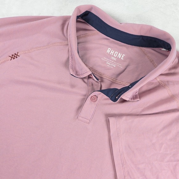 RHONE Other - Rhone Delta Pique Polo Men's XXL Pink‎ Short Sleeve Spread Collar Polyester